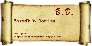 Bozsán Dorina névjegykártya