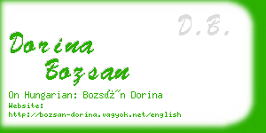 dorina bozsan business card